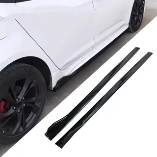 AMAIR Auto Trittbretter Seitenschweller für Skoda Yeti Superb Octavia Fabia Karoq Kamiq Kodiaq,Auto Seitenschürze Seitenrock Flügel Diffusor Autoteile,A/Glossyblack