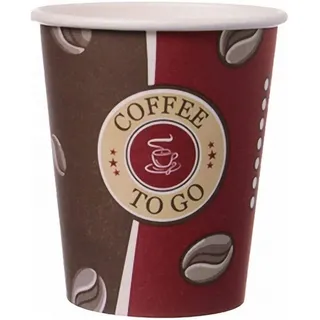 lauroo 400 Stk. Kaffeebecher Trinkbecher Coffee to go", Pappe beschichtet, 8oz., 200 ml