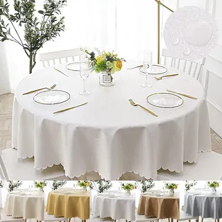 Lsimeru Rund Tischdecke PVC Abwaschbar 180 Wasserabweisend Lotuseffekt Tischtuch Tafeltuch Tischwäsche Draussen Garten Fleckschutz Pflegeleicht Abwaschbar Schmutzabweisend Esszimmer