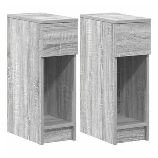 vidaXL Nachttische mit Schublade 2 Stk. Grau Sonoma 20x36x60 cm