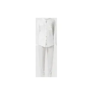 Hanro Pyjama aus merzerisierter Baumwolle Modell 'Pure Essence', Offwhite, S