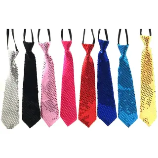 TrendandStylez Pailletten Glitzer Krawatte Schlips 14 Farben (Bunt)