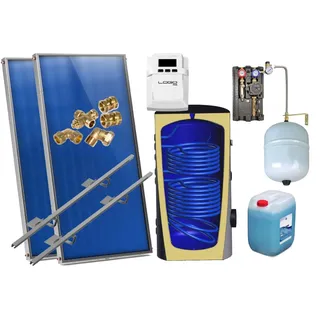 Solaranlage Warmwasser Flachkollektor  2 Kollektoren Speicher