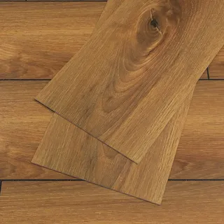 VEELIKE Holzoptik Vinylboden Selbstklebend PVC Bodenbelag Braun Fliesenaufkleber Boden Badezimmer Klebefliesen Wohnzimmer Küchenfliesen Wasserfest PVC Fliesen Garage Schlafzimmer 90cm x 15cm 4 Stücke