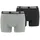 Boxershorts 2er Pack Dark Grey Melange Black XXL