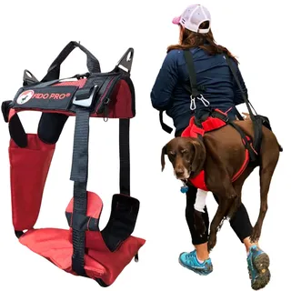 fido pro Panza Hundegeschirr mit integrierter Rettungsschlinge (One Size, Hund), Halsband - Leine