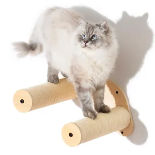 Mewoofun Katzentreppe Wand Katzenmöbel Kletterwand Katzen zur Wandmontage– 2 Pack Katzenklettertreppen mit Kratzbaum, Katzentreppe für Klettern (Stil1)