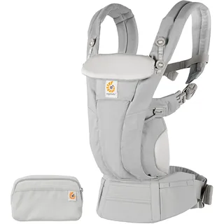 Ergobaby Omni Dream Babytrage für Neugeborene ab Geburt bis 20,4kg, 4 Positionen SoftTouch Cotton Ergonomische Babybauchtrage Rückentrage Baby-Tragetasche (Pearl Grey)