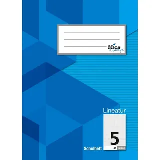 Mica College Schulheft A5 - Lineatur 5 - kariert - 16 Blatt