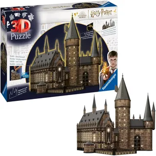 Ravensburger 11550 3D PuzzleBauwerke 540 Teile Hogwarts Schloss Die Große Halle Night Edition
