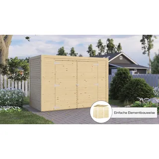 BERTILO Fahrradbox Bike Box aus Fichte beige BxTxH: 207x103x143 cm