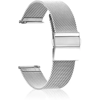 CeiBand Armband für 20MM 22MM Edelstahl Mesh Uhrenarmbänder Ersatz Metall Ersatzarmband, Uhrband mit Schnellverschluss Geeignet für Herren und Damen - Silber