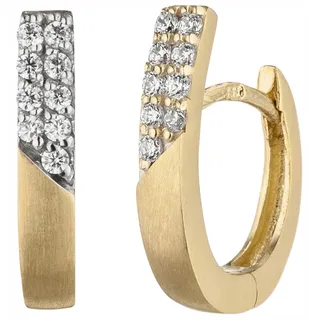 Jobo Creolen Gelbgold matt 18 Zirkonia