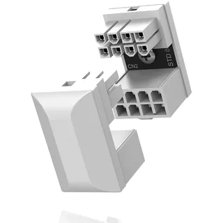 EZDIY-FAB GPU VGA PCIe 8 Pin U Turn 180 Grad Winkel Stecker Power Adapter Board für Desktop-Grafikkarten-Standard Typ 2 Pack Weiß