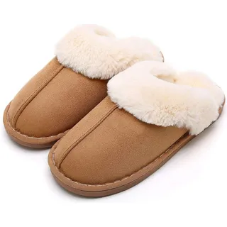 frtubop Clogs Herren Hausschuhe Damen Gefüttert Clogs Winter Warme Slipper rutschfeste Plüsch Pantoletten EU35-47 - 46/47 EU