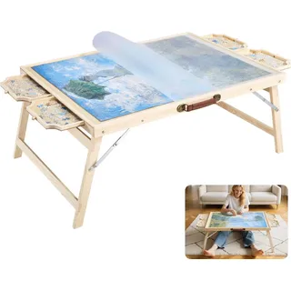Vevor 1500-teiliges Puzzlebrett mit 4 Schubladen & Abdeckung & klappbaren Beinen, tragbarer Puzzletisch (865 x 635 mm), Puzzle-Zubehör für Erwachsene, Puzzle-Aufbewahrungssystem Puzzle Boards