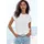 modischem Jacquard-Muster Damen Gr 48/50 sanftes Single Jersey Obermaterial 63 Polyester 29 8 Elasthan unifarben figurumspielend Rundhals Shirts aus hochwertiger Qualität Topseller