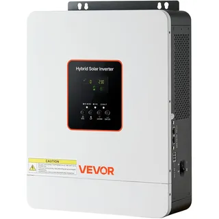 Vevor 3000W Hybrid-Wechselrichter, 24V DC auf 230V AC, mit integriertem 80A MPPT-Solarladeregler, kompatibel mit Blei-Säure-& Lithiumbatterien, für Zuhause, RV & netzunabhängige Systeme