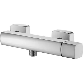 sanicomfort Duscharmatur BAROS – Einhebelmischer für Dusche, Aufputzmontage, chrom, Brausearmatur mit 1/2 Zoll Anschluss, Messing