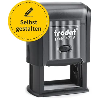 Trodat Printy Stempel - Wunschtext + Logo personalisieren - selbstfärbend - Firmenstempel - Adressstempel - online gestalten (Schwarz, 50x30 mm | Printy 4929)