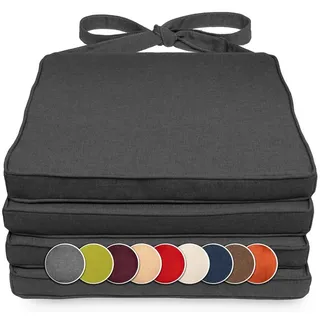 sunnypillow Sitzkissen 40 x 45 x 5 cm grau 4-tlg.