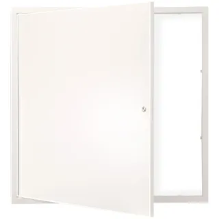 Vevor Revisionsklappe für Trockenbauwände 412 x 412 mm Einbaugröße Stahl für Wände und Decken in Büros Geschäften Fabriken und Hotels, 165° Öffnung, Nockenschloss und Weiße Lackierbare Oberfläche