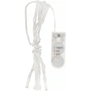 VBS Mini-LED-Lichterkette, mit Timer, mit Knopfzellen 10 u. 20 LEDs Weihnachten 10 LEDs