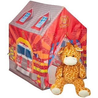 Relaxdays Kinderzelt, Rot, Textil, Kunststoff, 71x103x94 cm, Outdoor Spielzeug, Spielhäuser