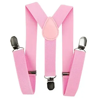 axy Kinder/Jungen Hosenträger-Y Form breit 2,5 cm mit 3 Starken Clips, kombinierbar mit Fliege - Uni Farben HTK25-1 (für Kinder (6 Monaten - 6 Jahre alt), Pink) - für Kinder (6 Monaten - 6 Jahre alt)