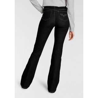 Arizona Bootcut-Jeans Comfort-Fit ausgestellte Beinform, mit Eingrifftaschen, High-Waist schwarz 36