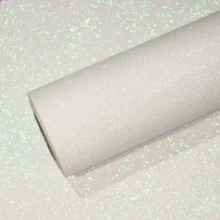 VEELIKE Tapete Glitzer Weiß Glitzerfolie Glitzerpapier Selbstklebende Folie Glitzer Möbelfolie für Tische Dekorfolie Möbel Klebefolie Ornamente Tapeten Weiß Wandtapete Luxus Schrank 40cm×300cm