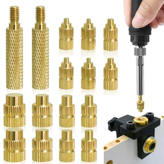 UICCVOKK 16 Stück Lötspitzen Einschmelzhilfe Einschmelzgewinde für Gewindeeinsatz M2 M2.5 M3 M4 M5 M6 M8, Messing Material, Kompatibel mit 3D Drucker Zubehör.