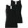 Damen 2 Pack Trägertops Modern Multipacks in Schwarz Gr 40