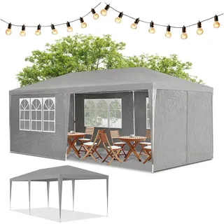 Juskys Partyzelt 3x6 m - dunkelgrau
