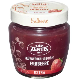 Zentis Frühstücks-Konfitüre Erdbeere 230 g – fruchtige Erdbeerkonfitüre mit ausgewogener Süße für genussvolle Frühstücksmomente