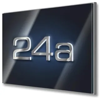 Metzler Hausnummer in Anthrazit - aus Edelstahl massiv & nicht rostend - LED-beleuchtet - alle Zahlen möglich - individuelle Anpassung - direkt vom Hersteller - (31 x 20 x 1,5 cm)