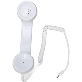Retro Hörer, 3,5 mm Universal Vintage Retro Telefonhörer, Old School Handy Empfänger, Handy Hörer für Telefon, Strahlungssicher (White)