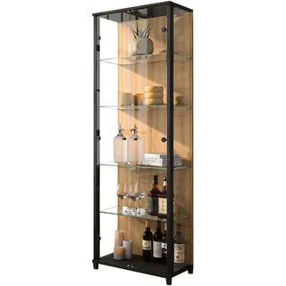fif Möbel Standvitrine OPTIMA 57,5 x 32 x 172 cm Schwarz