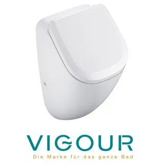 Vigour DERBY Urinal Zulauf verdeckt mit SoftClose Deckel und Ablaufgarnitur