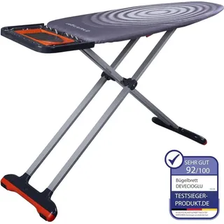 Harbinger Bügelbrett, Bügeleisen Ablage, Bügelbrettbezug 46x127cm, Höhe 80-105cm, Schwarz
