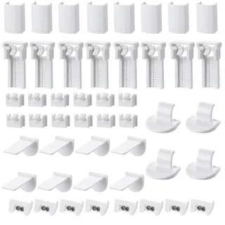 WUSJCOF 48 Stück Plissee Ersatzteile Set Klemmträger Zubehör Klemmfix Halterung