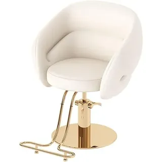 GJVBGA Professioneller Friseurstuhl Mit 360° Drehung Und Hydraulischer Pumpe, Barberstuhl Höhenverstellbar Kapazität 150 Kg Frisörstuhl Für SPA Schönheit(Size:A,Color:Gold)