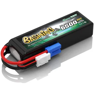 Gens Ace 3S LiPo Akku 6500mAh 11.1V 60C Akku Bashing mit EC5 Stecker für 1/8,1/10 RC Auto, RC Flugzeug, RC Hubschrauber, RC Hobby