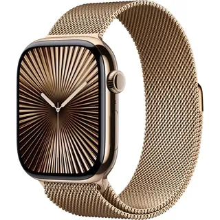 GPS + Cellular 46 mm Titangehäuse gold Milanaise Armband gold S/M