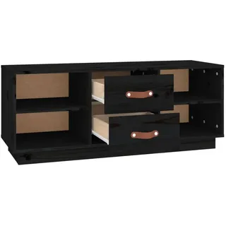 vidaXL TV-Schrank 100x34x40 cm Schwarz Massivholz