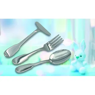 Wilkens BAMBINO 3tlg. Babybesteck Kleinkinderbesteck 925 Sterlingsilber