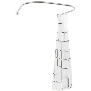 U-Form Duschvorhang Duschvorhangstange bad Duschstange Edelstahl Winkelstange Universal Stange Zuhause Balkon Duschbad für Bad,WC,Fenster,Balkon