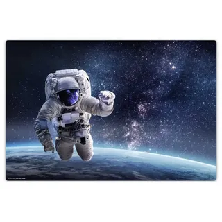 cover-your-desk Schreibtischunterlage für Kinder und Erwachsene Astronaut im Weltall, aus hochwertigem Vinyl , 60 x 40 cm