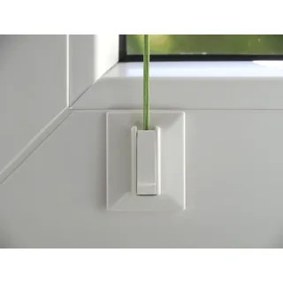 Aerolux Klebeplatten mit Klemm-,Spannschuh für Plissees, ***Vorteilspack*** 3x 4 Stück (=12 Stück) inklusive Reinigungstuch, Montage von Plissees OHNE BOHREN am Fensterrahmen. (weiß, 3x 4 Stück)