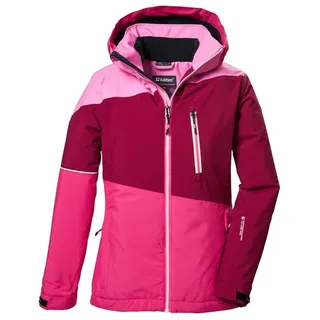 KILLTEC Mädchen Skijacke/Funktionsjacke mit Kapuze und Schneefang KSW 331 GRLS SKI JCKT, dunkel himbeere, 128,